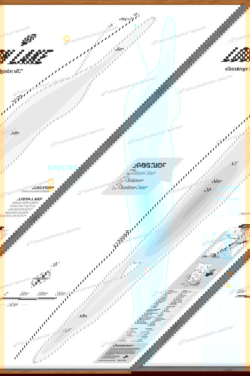 FKRBC77 Loon Lake - Balfour/Ainsworth - Wall Map - Backroad Maps