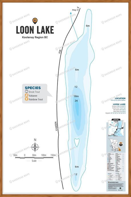 FKRBC77 Loon Lake - Balfour/Ainsworth - Wall Map - Backroad Maps