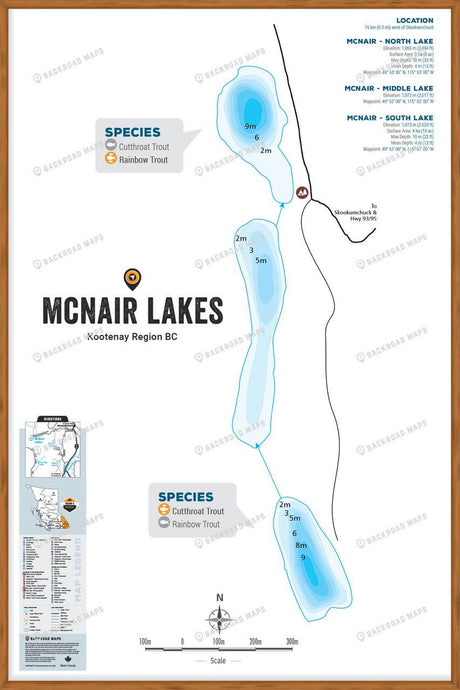 FKRBC81 McNair Lakes - Wall Map - Backroad Maps