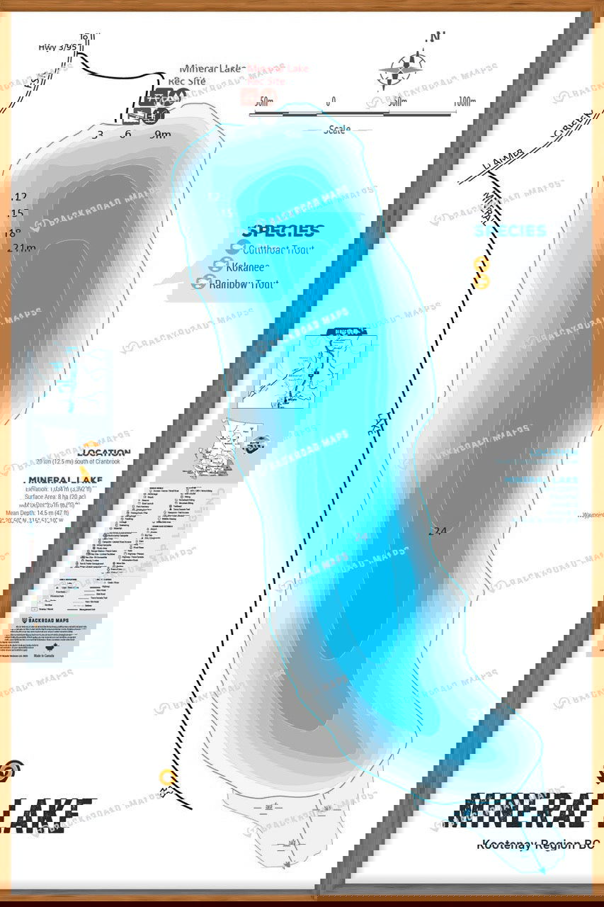 FKRBC82 Mineral Lake - Wall Map - Backroad Maps