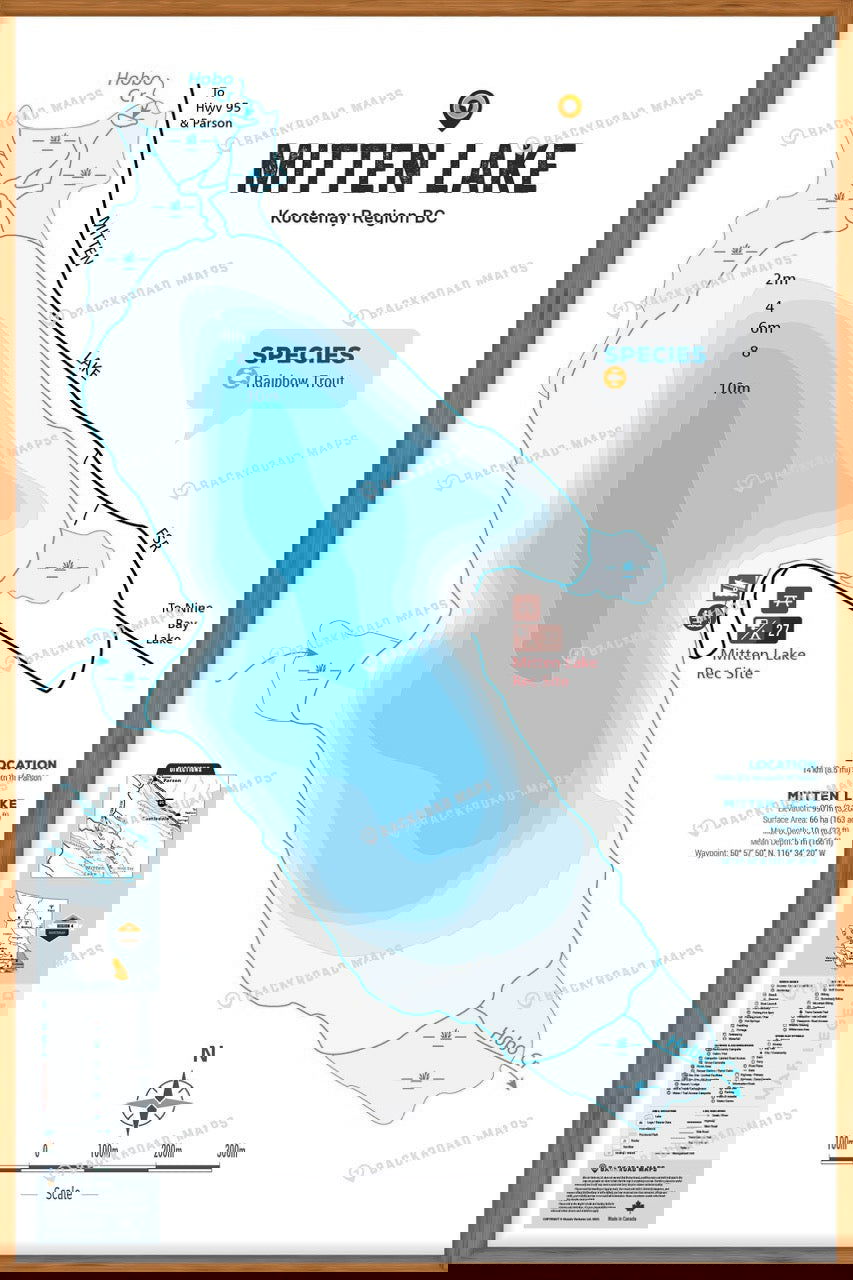 FKRBC83 Mitten Lake - Wall Map - Backroad Maps