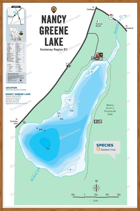 FKRBC86 Nancy Greene Lake - Wall Map - Backroad Maps