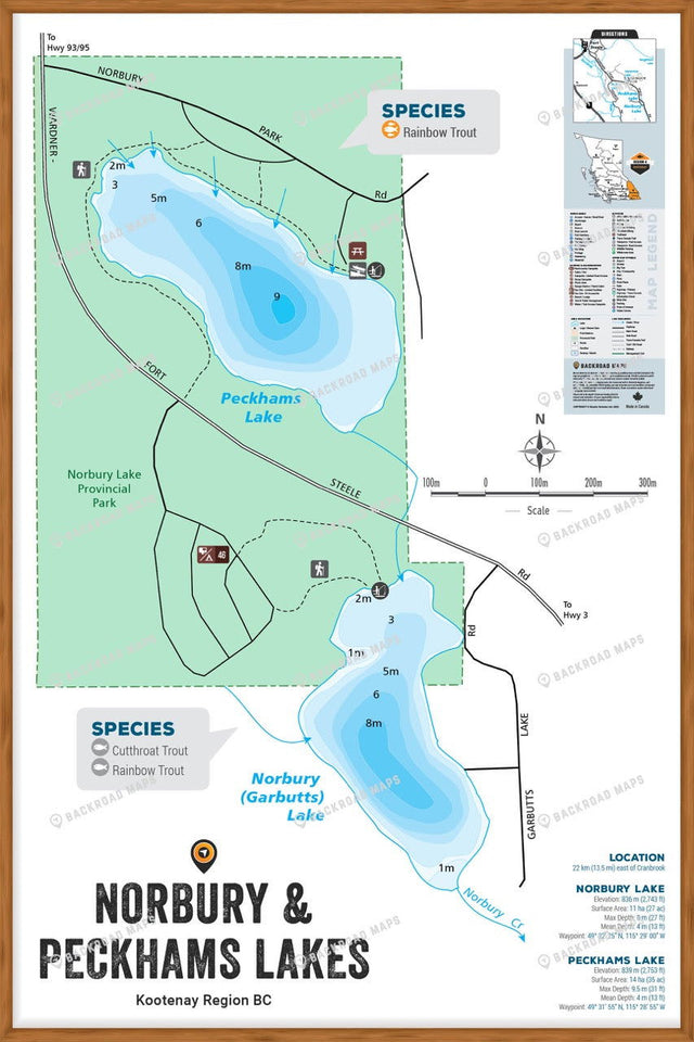 FKRBC89 Norbury & Peckhams Lakes - Wall Map - Backroad Maps