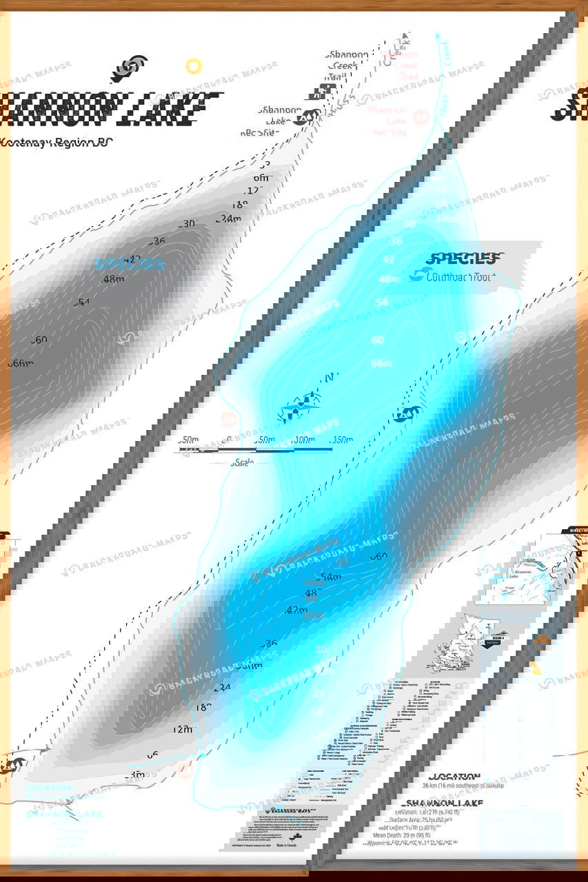 FKRBC95 Shannon Lake - Wall Map - Backroad Maps