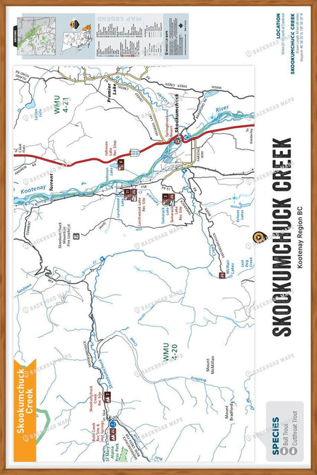 FKRBC96 Skookumchuck Creek - Wall Map - Backroad Maps