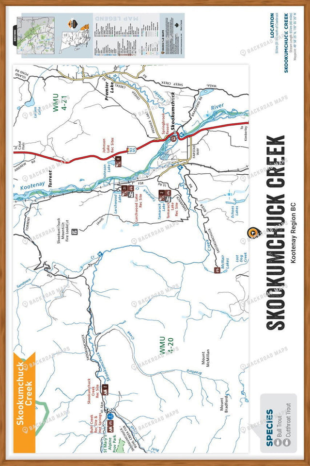 FKRBC96 Skookumchuck Creek - Wall Map - Backroad Maps