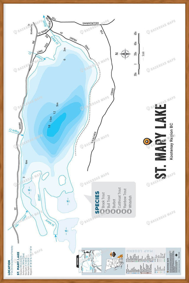 FKRBC99 St. Mary Lake - Wall Map - Backroad Maps
