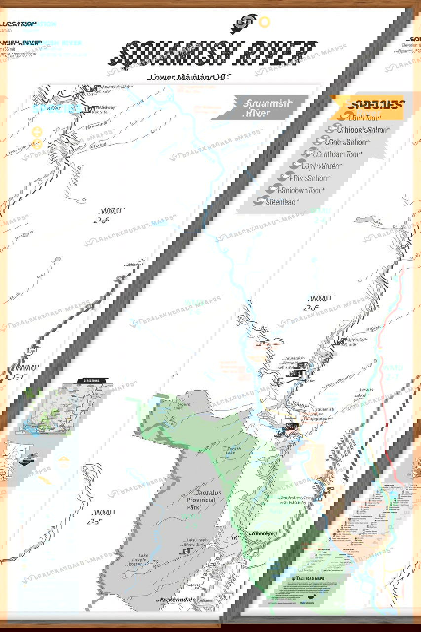 FLMBC100 Squamish River - Wall Map - Backroad Maps