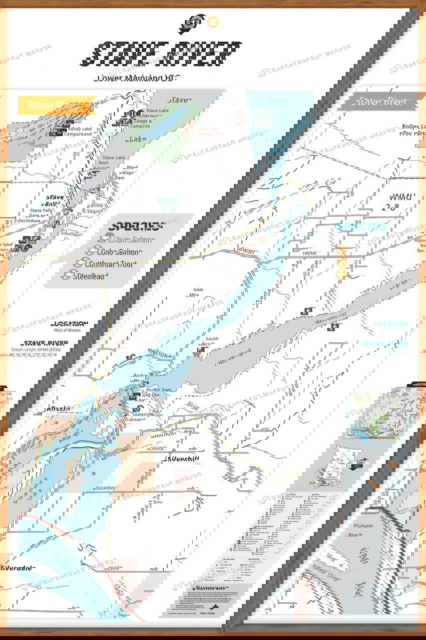 FLMBC104 Stave Lake - Wall Map - Backroad Maps