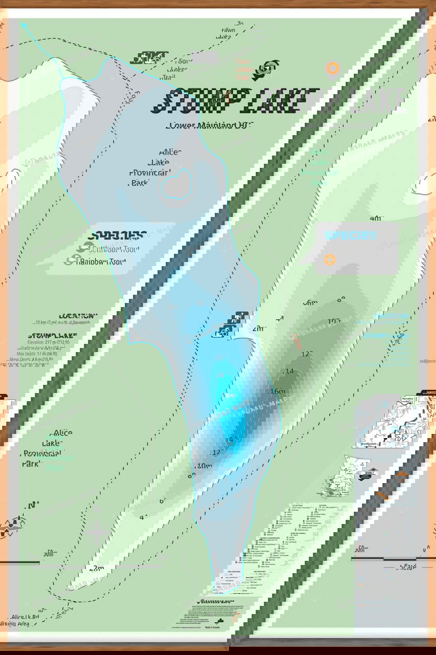 FLMBC105 Stump Lake - Wall Map - Backroad Maps