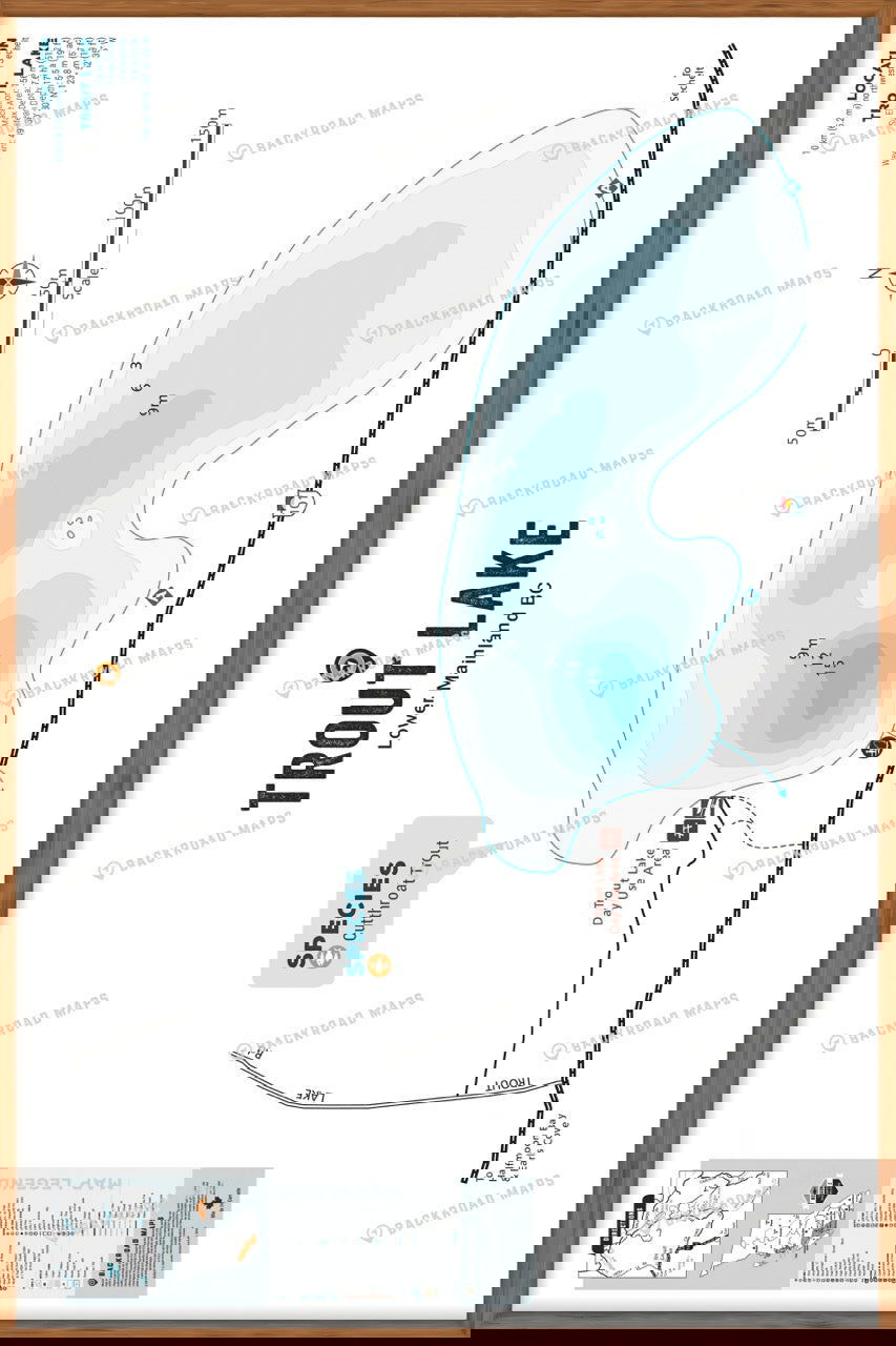 FLMBC109 Trout Lake - Sunshine Coast - Wall Map - Backroad Maps