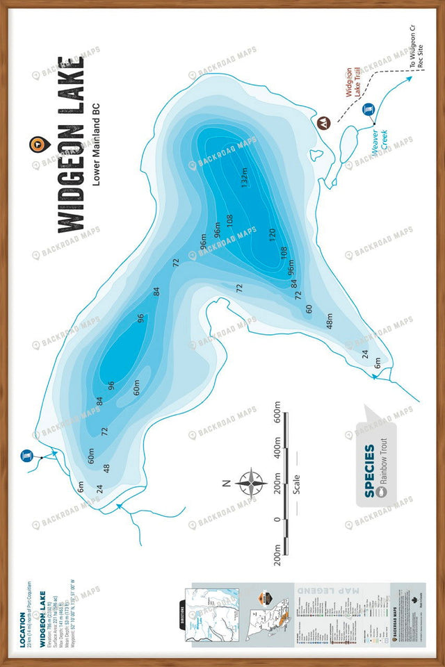 FLMBC114 Widgeon Lake - Wall Map - Backroad Maps