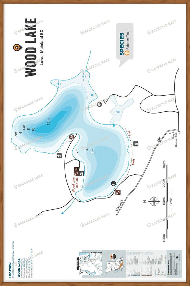 FLMBC115 Wood Lake - Harrison Area - Wall Map - Backroad Maps