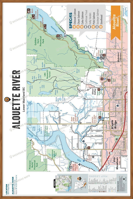 FLMBC23 Alouette River - Wall Map - Backroad Maps