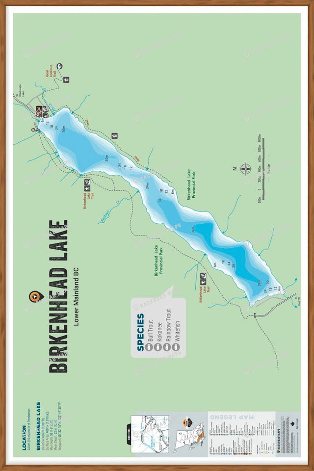 FLMBC26 Birkenhead Lake - Wall Map - Backroad Maps