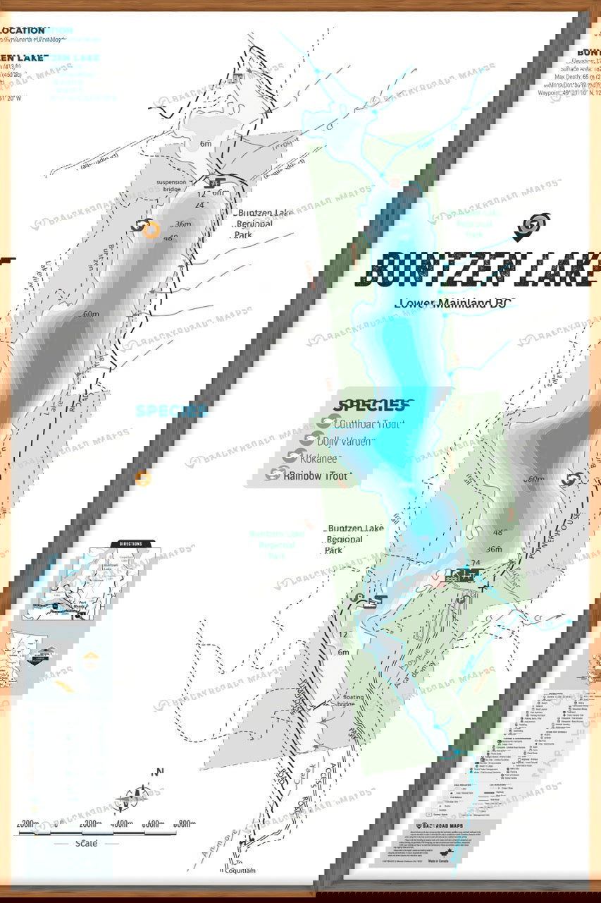 FLMBC31 Buntzen Lake - Wall Map - Backroad Maps