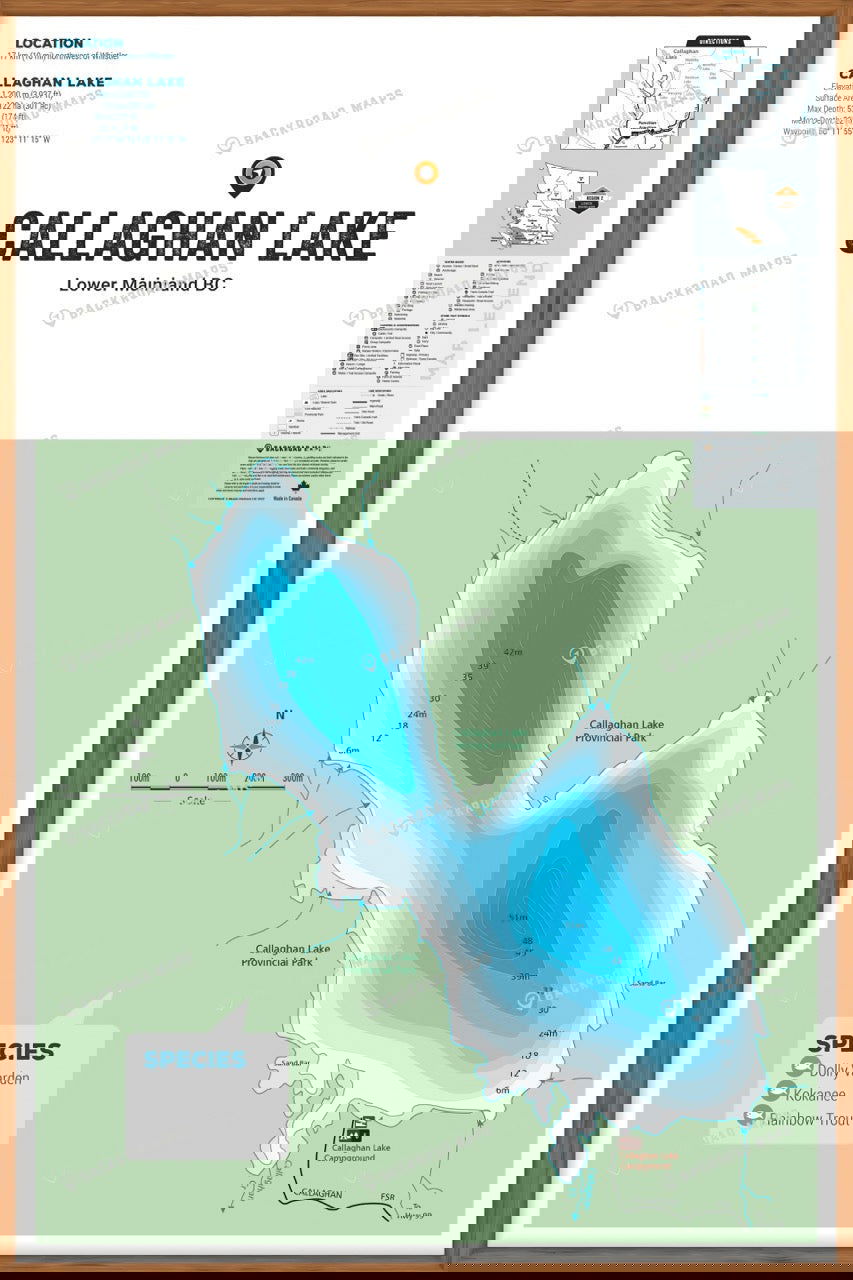 FLMBC32 Callaghan Lake - Wall Map - Backroad Maps