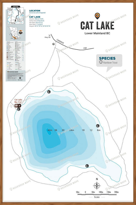 FLMBC34 Cat Lake - Wall Map - Backroad Maps