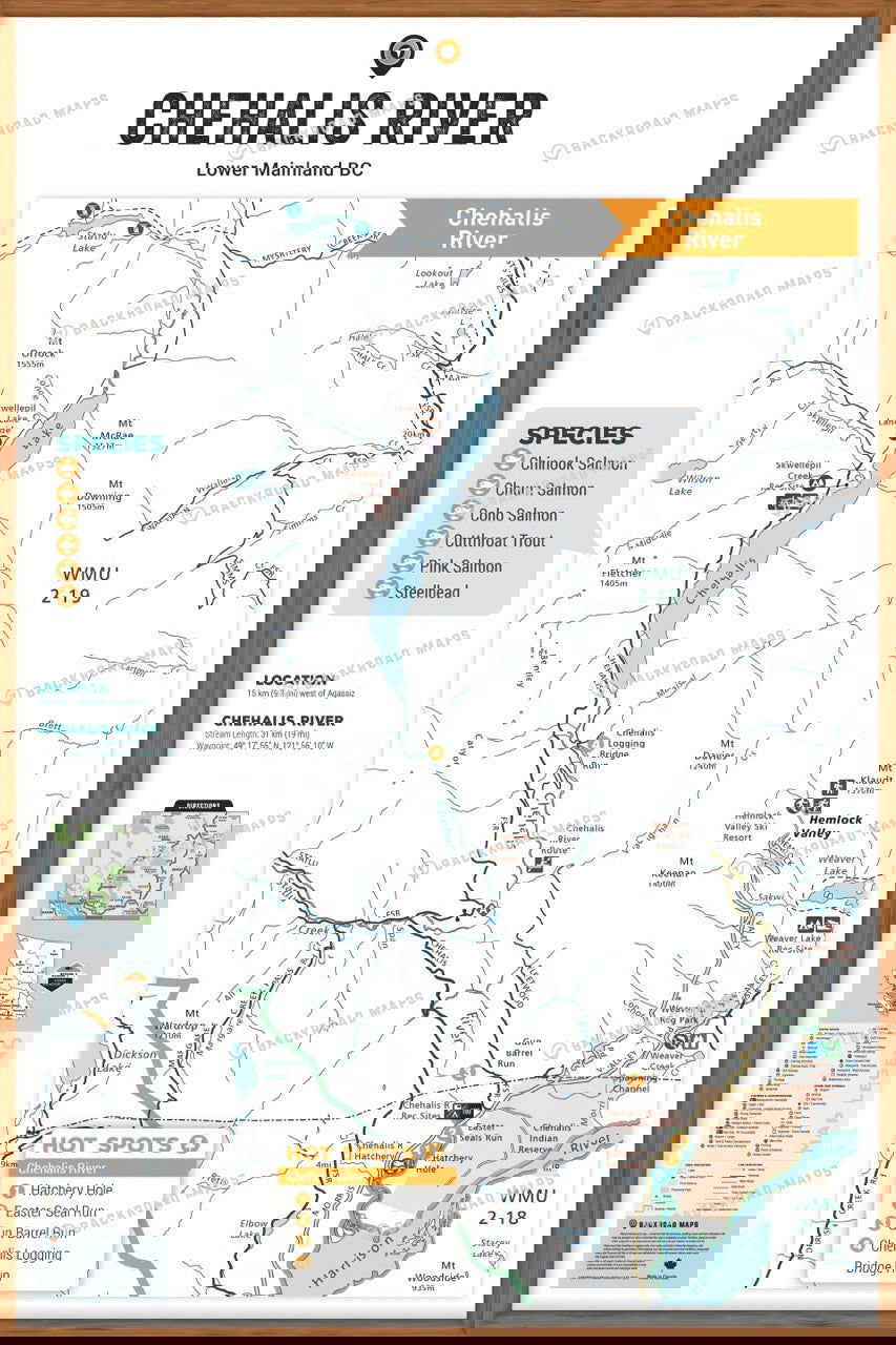 FLMBC37 Chehalis River - Wall Map - Backroad Maps