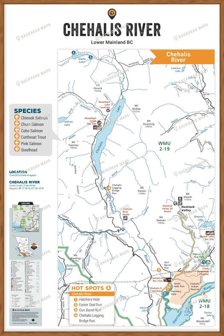 FLMBC37 Chehalis River - Wall Map - Backroad Maps