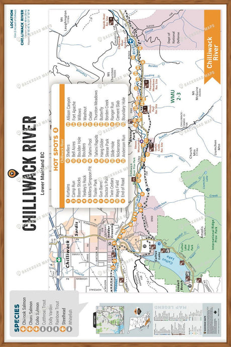 FLMBC39 Chilliwack River - Wall Map - Backroad Maps