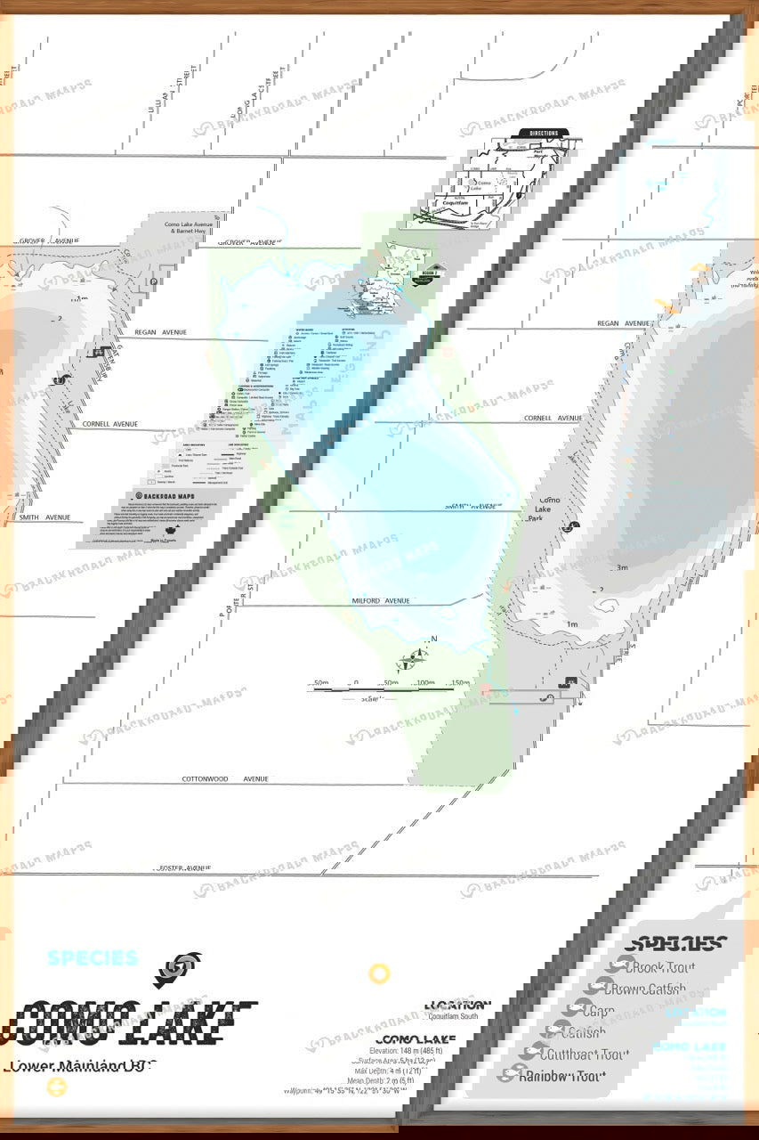 FLMBC40 Como Lake - Wall Map - Backroad Maps