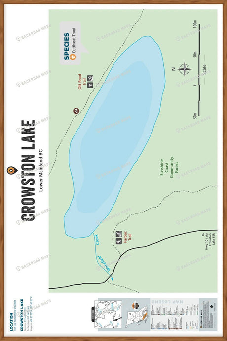 FLMBC41 Crowston Lake - Wall Map - Backroad Maps