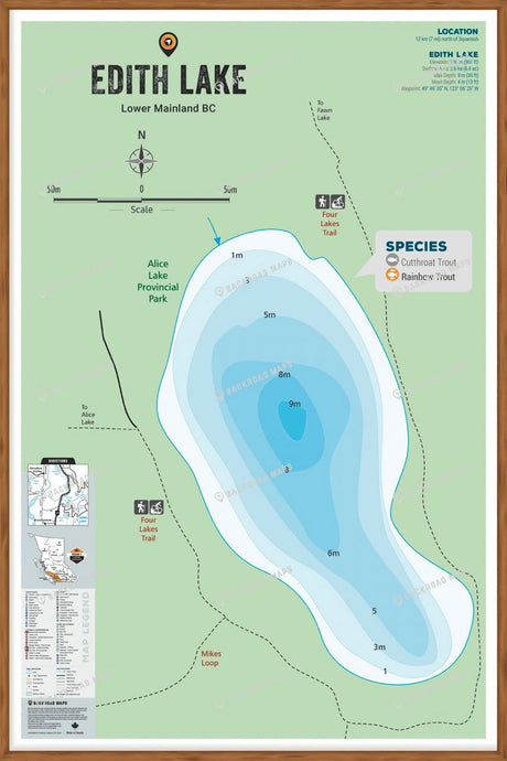 FLMBC46 Edith Lake - Wall Map - Backroad Maps