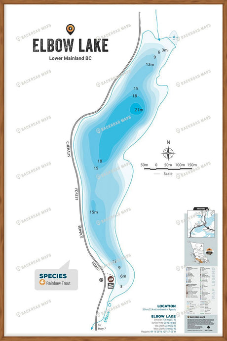 FLMBC47 Elbow Lake - Wall Map - Backroad Maps