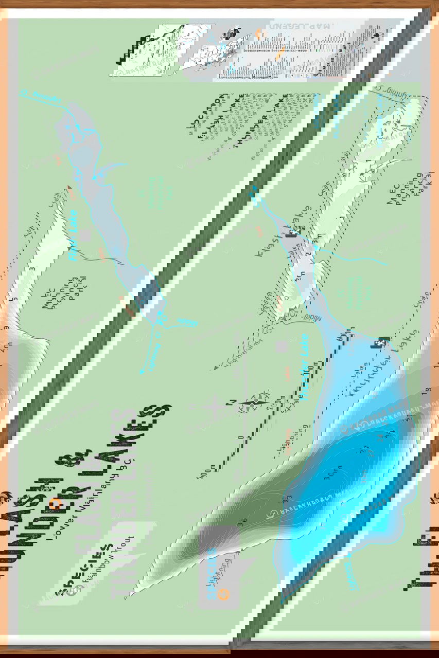 FLMBC48 Flash & Thunder Lakes - Wall Map - Backroad Maps