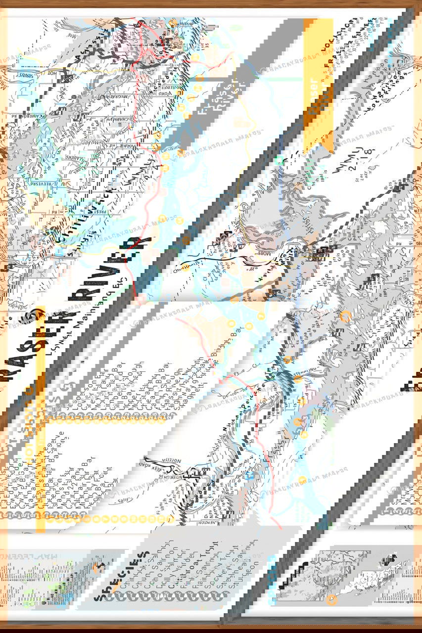 FLMBC51 Fraser River - Wall Map - Backroad Maps