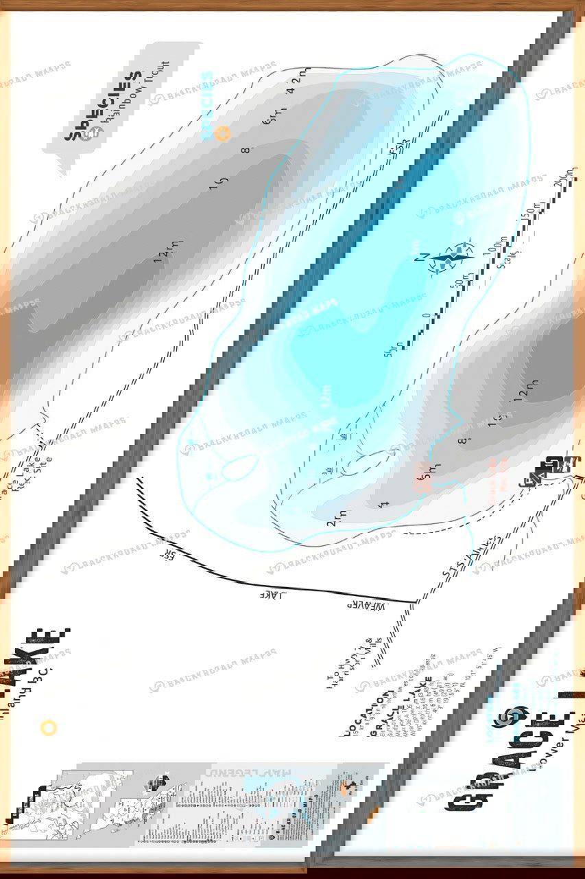 FLMBC54 Grace Lake - Wall Map - Backroad Maps