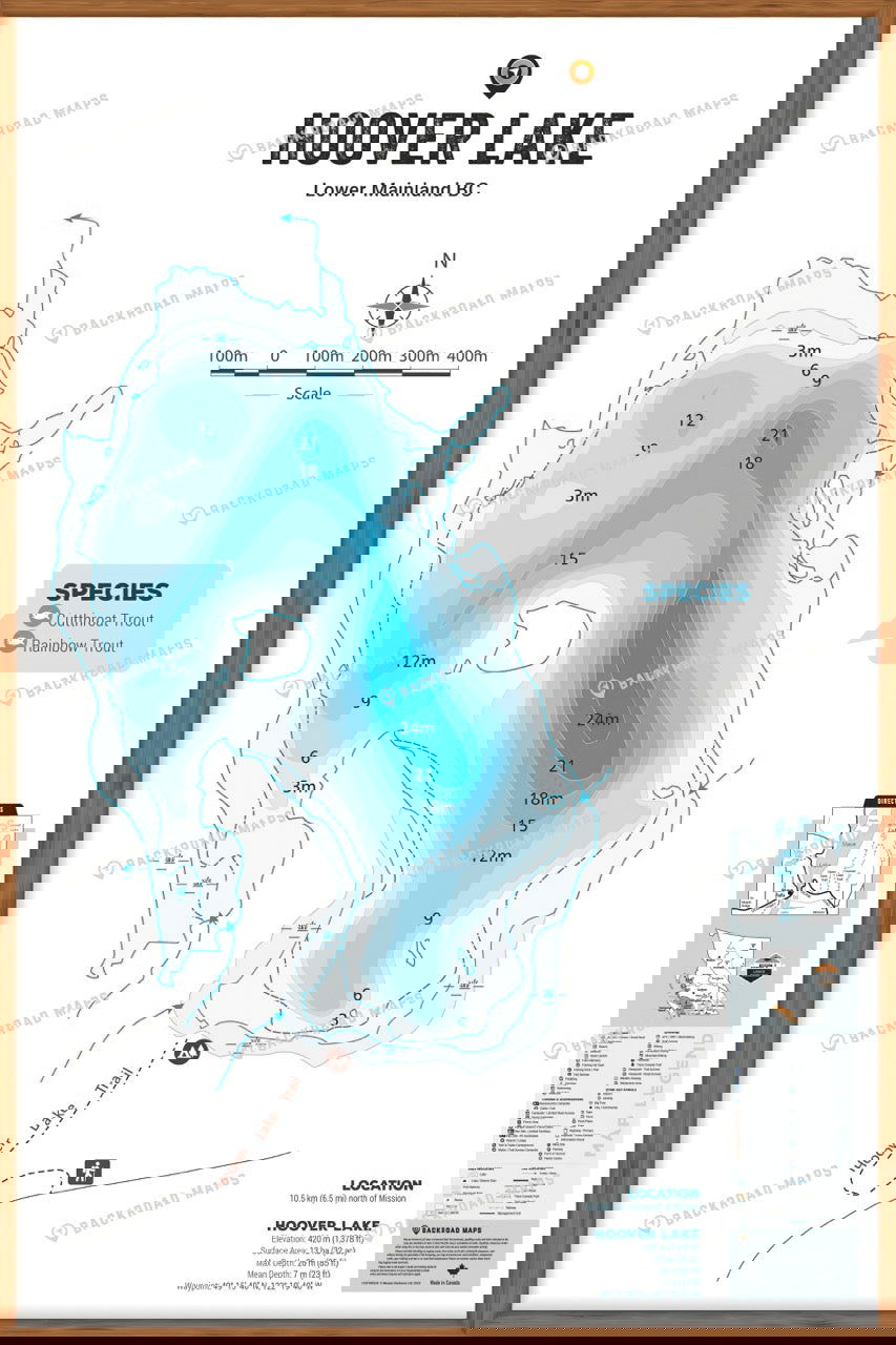 FLMBC60 Hoover Lake - Wall Map - Backroad Maps