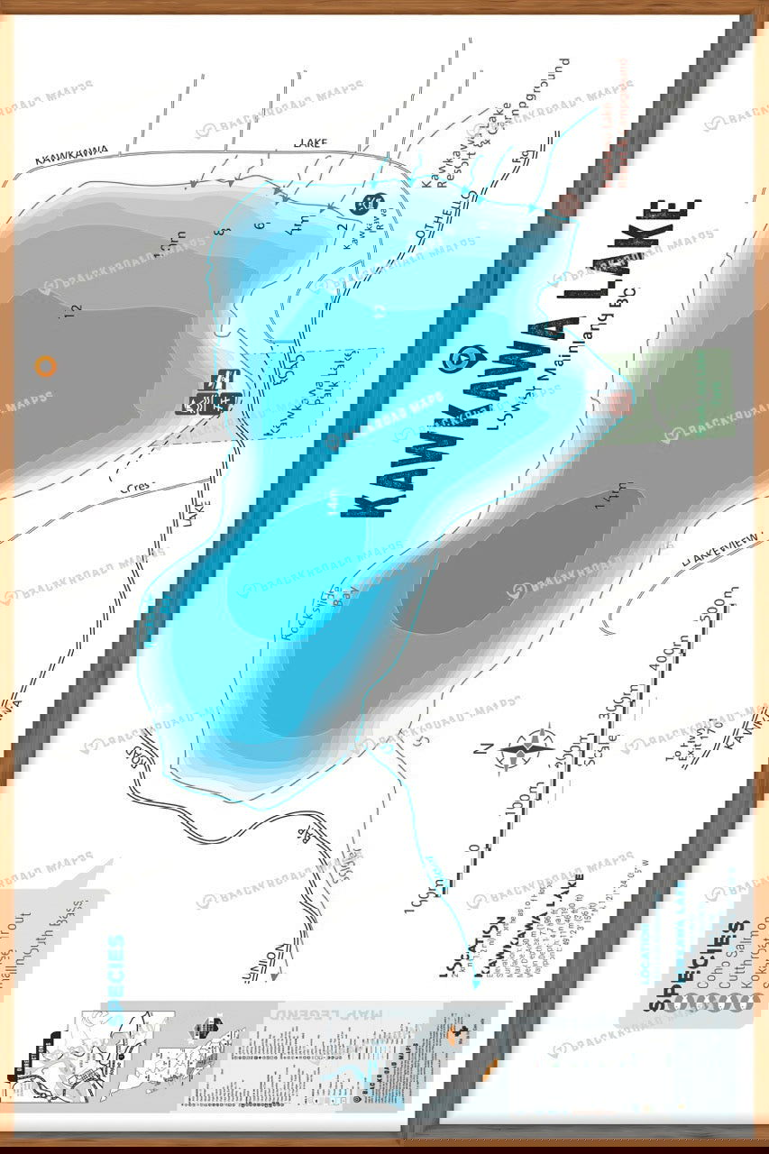 FLMBC67 Kawkawa Lake - Wall Map - Backroad Maps