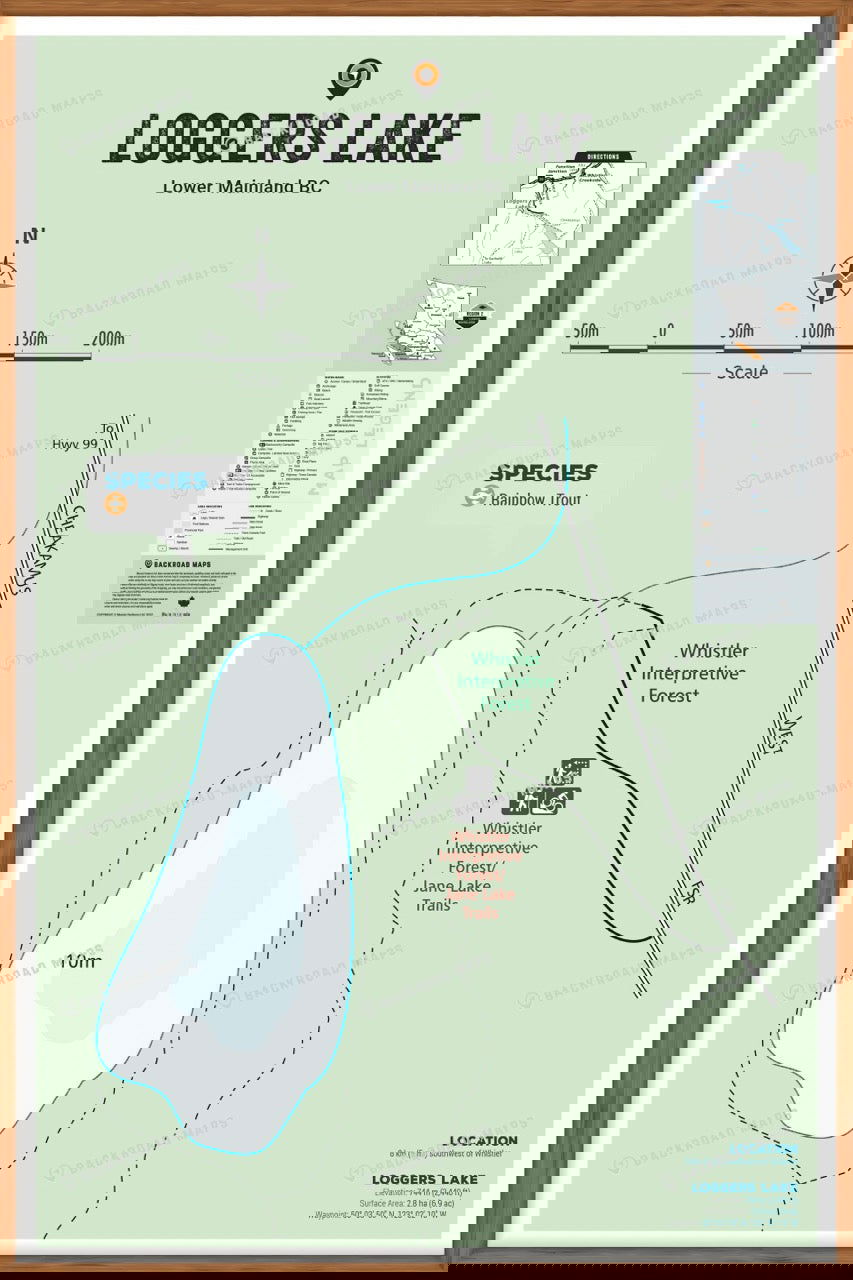 FLMBC75 Loggers Lake - Wall Map - Backroad Maps