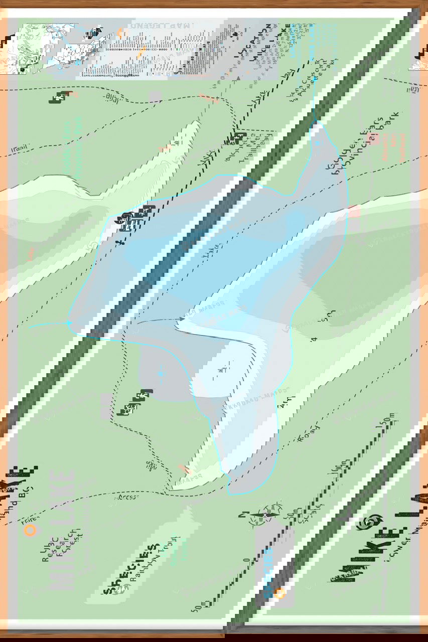 FLMBC80 Mike Lake - Wall Map - Backroad Maps