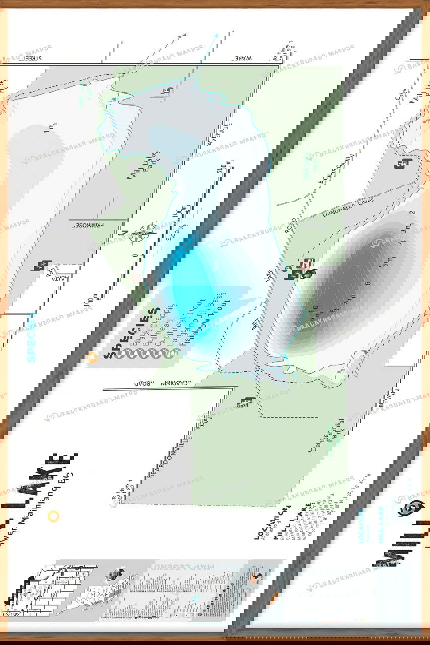 FLMBC81 Mill Lake - Wall Map - Backroad Maps