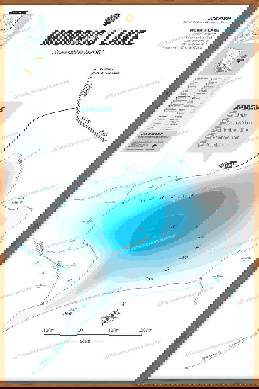 FLMBC83 Morris Lake - Wall Map - Backroad Maps