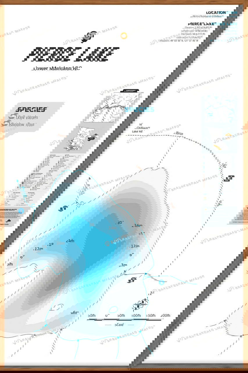 FLMBC86 Pierce Lake - Wall Map - Backroad Maps