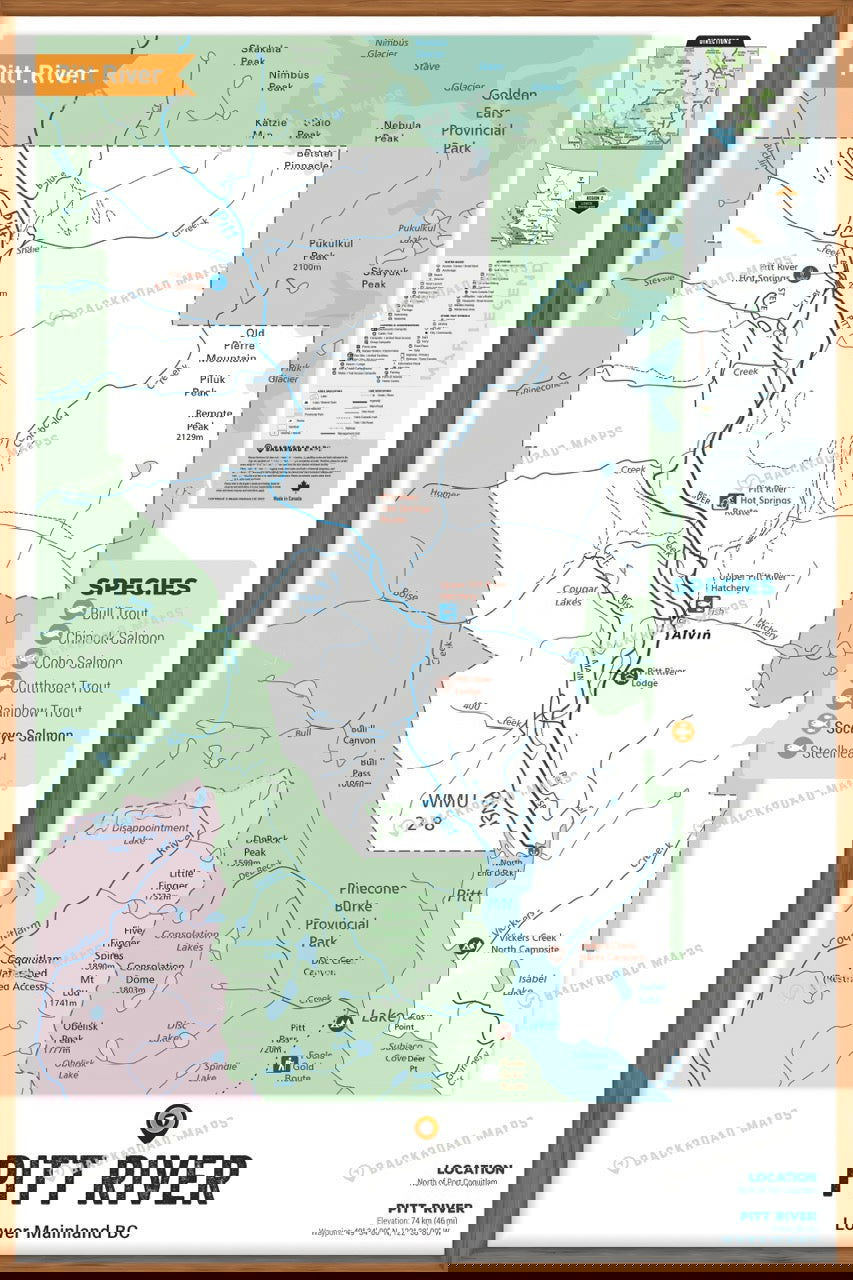 FLMBC88 Pitt River - Wall Map - Backroad Maps