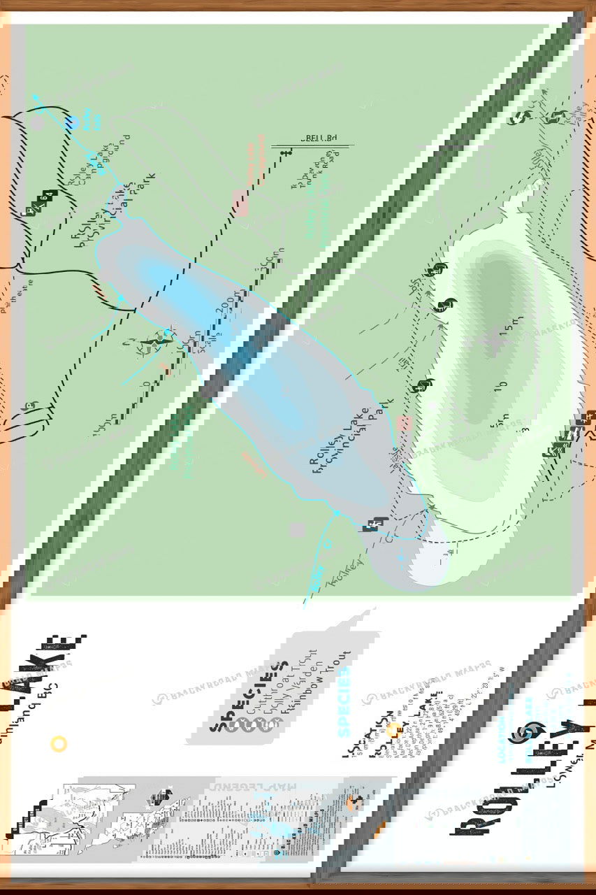 FLMBC91 Rolley Lake - Wall Map - Backroad Maps