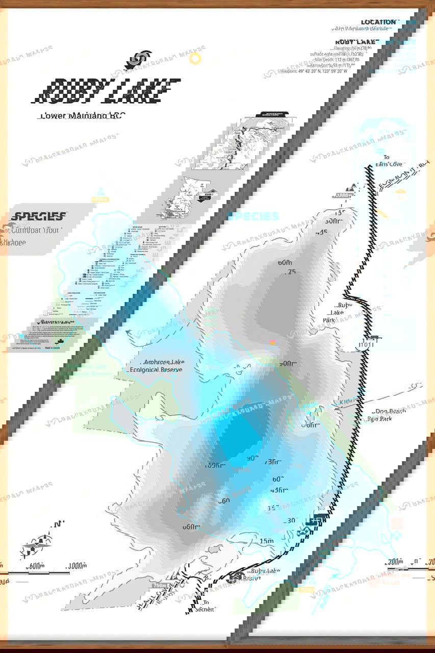 FLMBC92 Ruby Lake - Wall Map - Backroad Maps