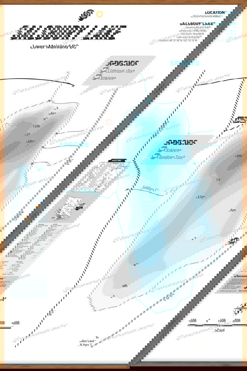 FLMBC93 Salsbury Lake - Wall Map - Backroad Maps