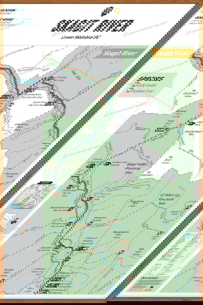 FLMBC98 Skagit River - Wall Map - Backroad Maps