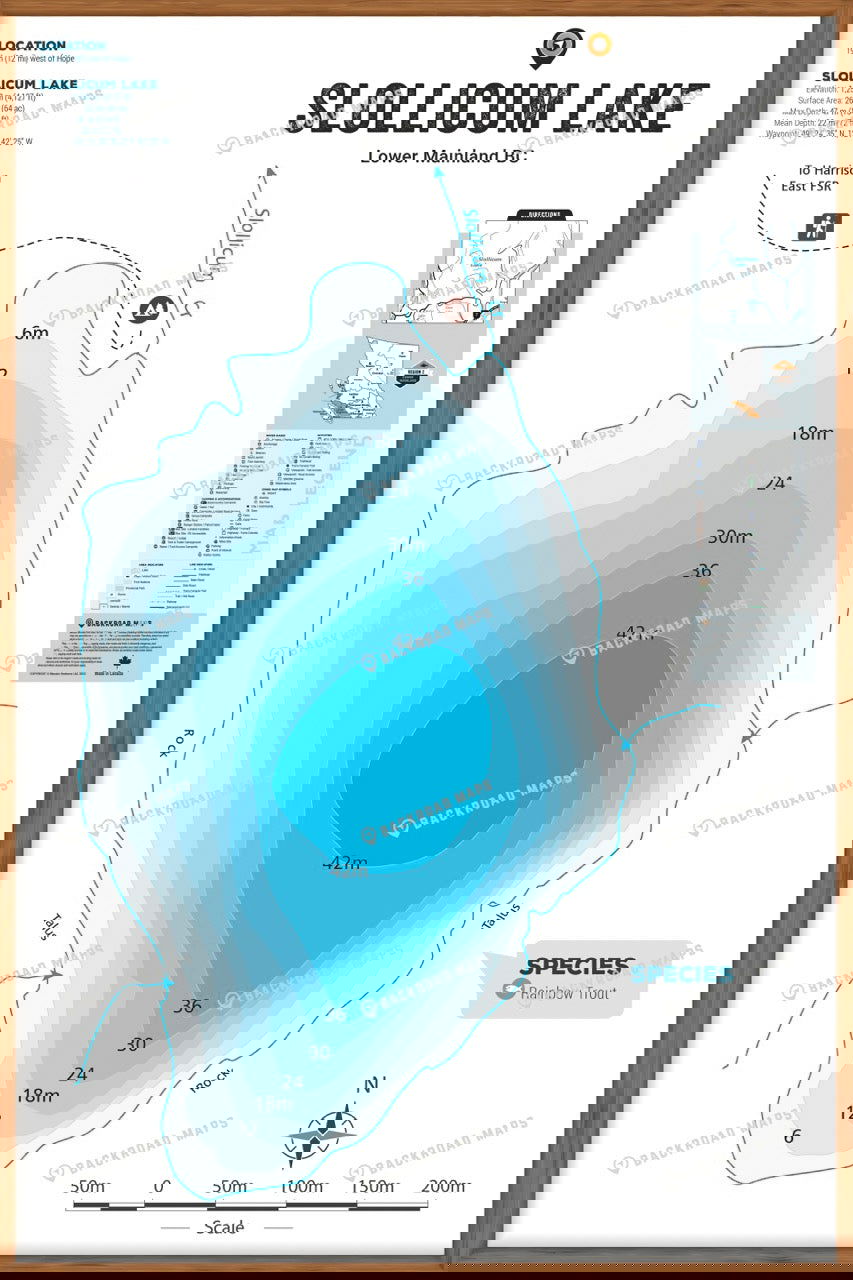 FLMBC99 Slollicum Lake - Wall Map - Backroad Maps