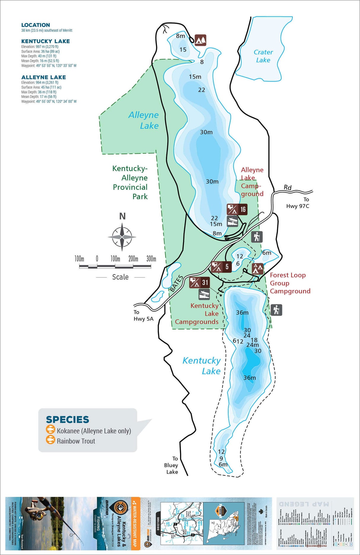 FTOBC104 Kentucky & Alleyne Lakes - Backroad Maps