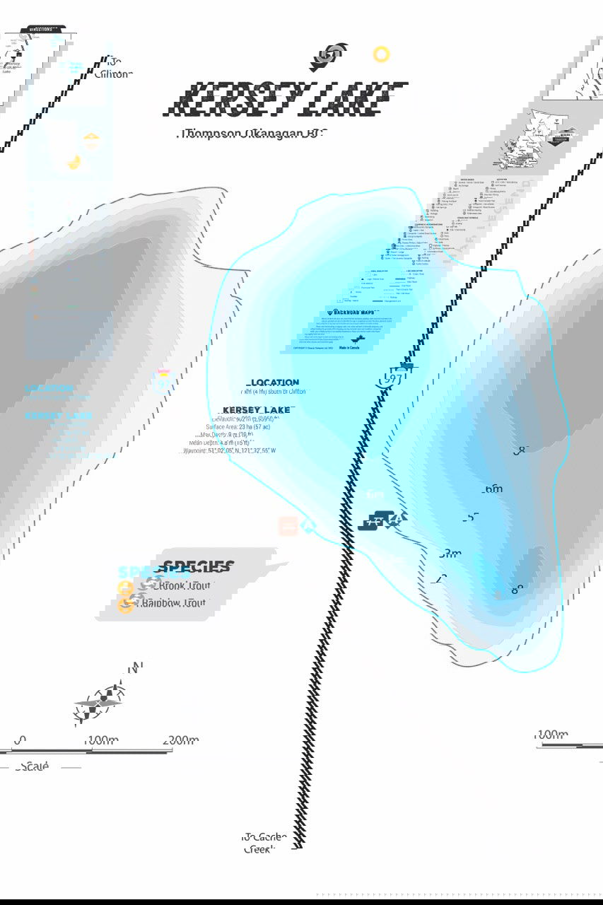 FTOBC105 Kersey Lake - Wall Map - Backroad Maps