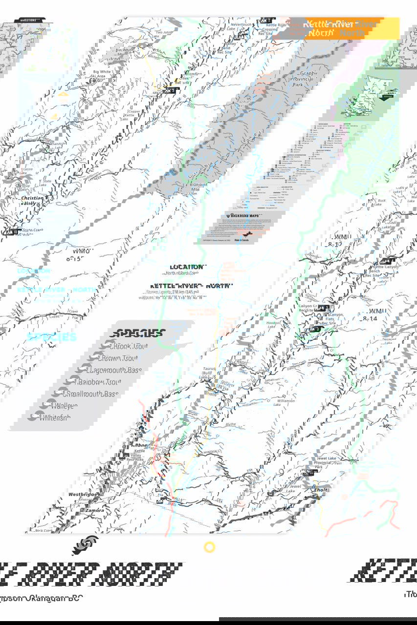 FTOBC107 Kettle River (North) - Wall Map - Backroad Maps
