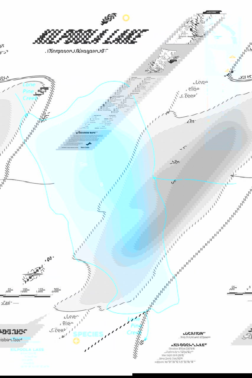 FTOBC108 Kilpoola Lake - Wall Map - Backroad Maps