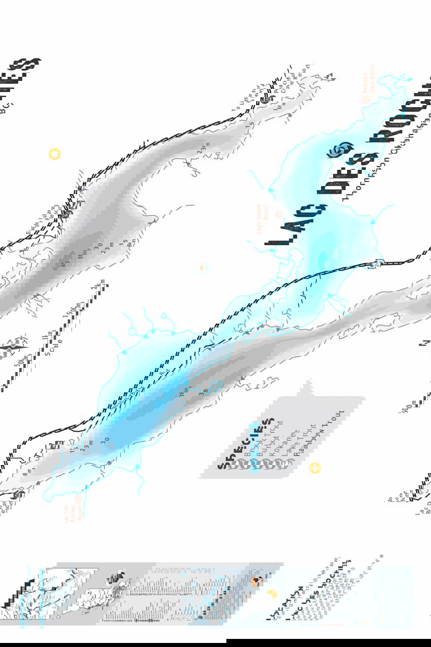 FTOBC110 Lac Le Jeune - Wall Map - Backroad Maps